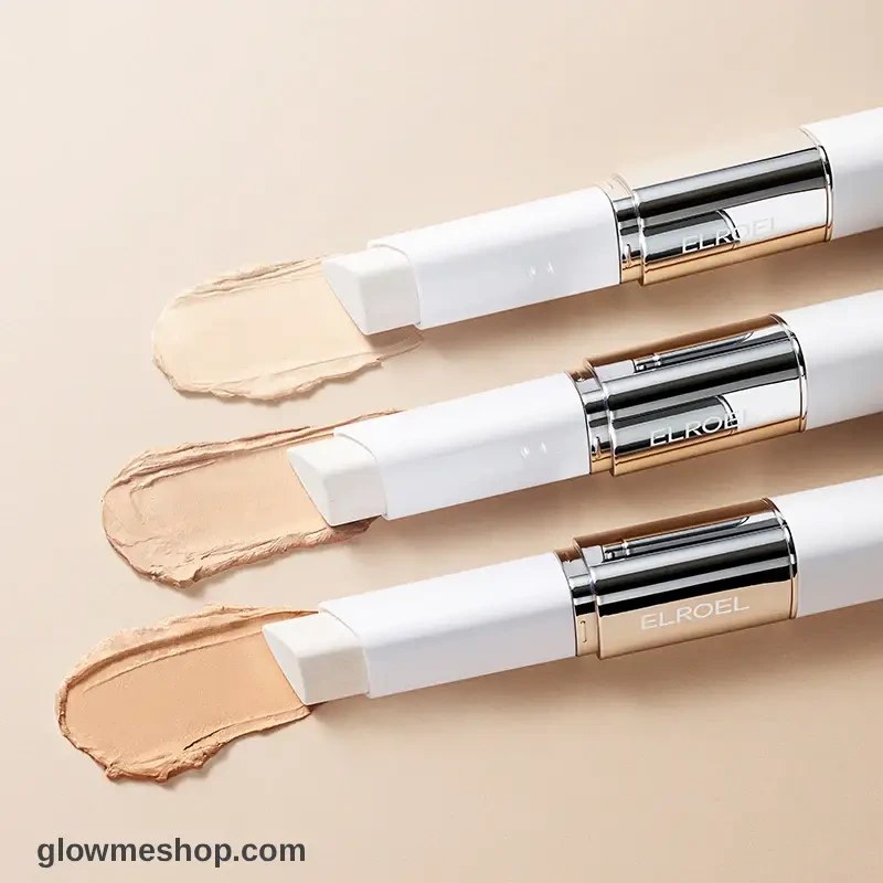 کرم پودر استیکی کالر چنجینگ وی وایت الروال V White Colour Changing Stick foundation makeup ELROEL