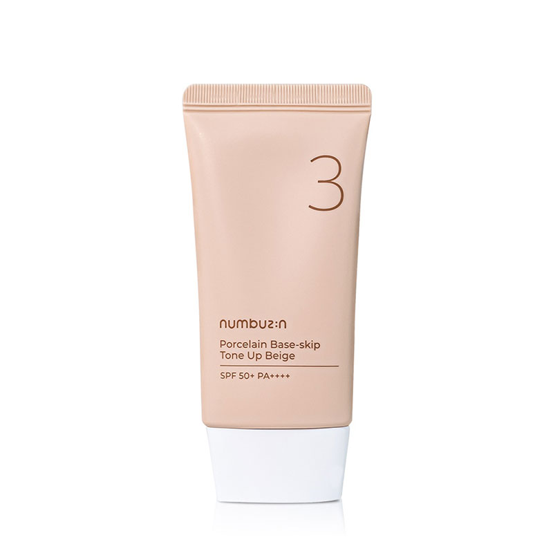 ضد آفتاب تون آپ بژ شماره 3 نامبوزین Numbuzin مدل porcelain base skip حجم 50 میل