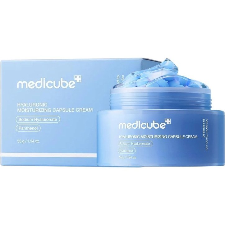 کرم کپسولی آبرسان و مرطوب کننده هیالورونیک اسید و پانتنول مدی کیوب ۵۵ گرم