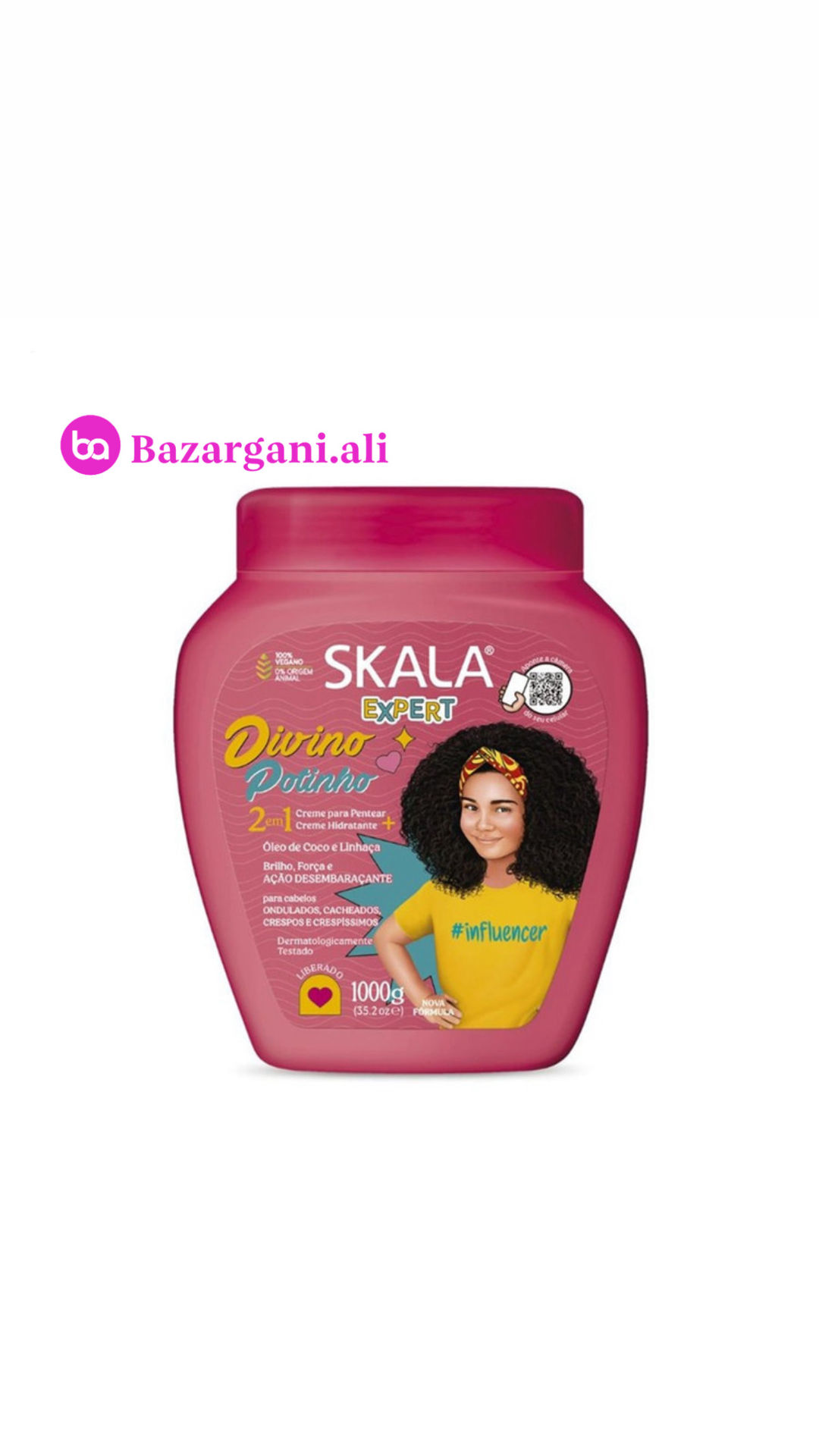 کرم حالت دهنده ، ضد وز و گره موی کودک 2 در 1 اسکالا Skala Expert Crema Divino Potinho Kids 1000g